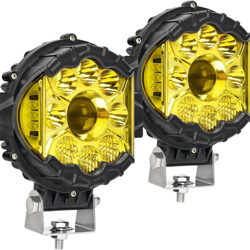 7 Inch Work Light 90W Amber LED Light Bars for Off-Road Outdoors