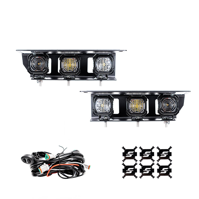 Suparee Recon 1 2" LED Pod Lights Spot Flood Beam With Amber DRL