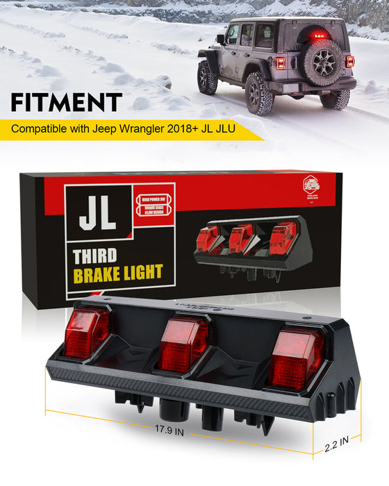 Jeep Third Brake Light High Mount Stop Light for 2018+ Wrangler JL JLU