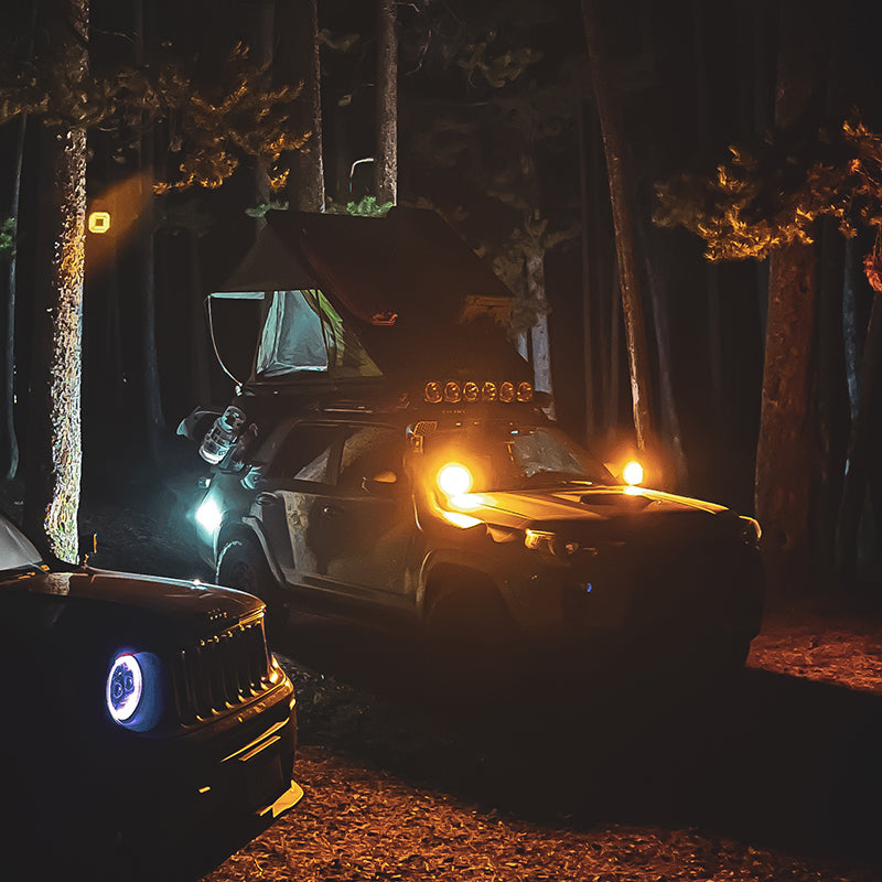 SUPAREE HYPER 5 inch Led Off-Road Lights | IP68/69K Waterproof, DRL & Stepped Halo Twin Kit