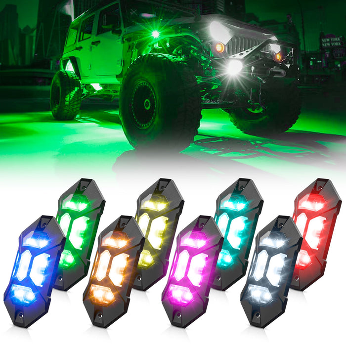 SUPAREE RGB-W LED Rock Lights with Phone APP and Remote Control