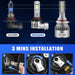 9005 LED headlight bulb offers a 1:1 halogen beam pattern and ensures quick installation in just 3 minutes.