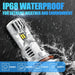 The 9007 LED headlight bulb is IP68 waterproof, designed for extreme weather and environmental conditions.