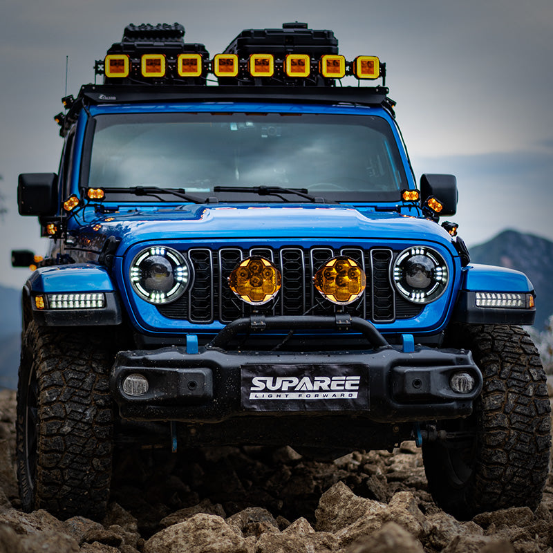 SUPAREE HELM 7'' LED Pod Lights, 13000LM Dual Beam with Amber DRL