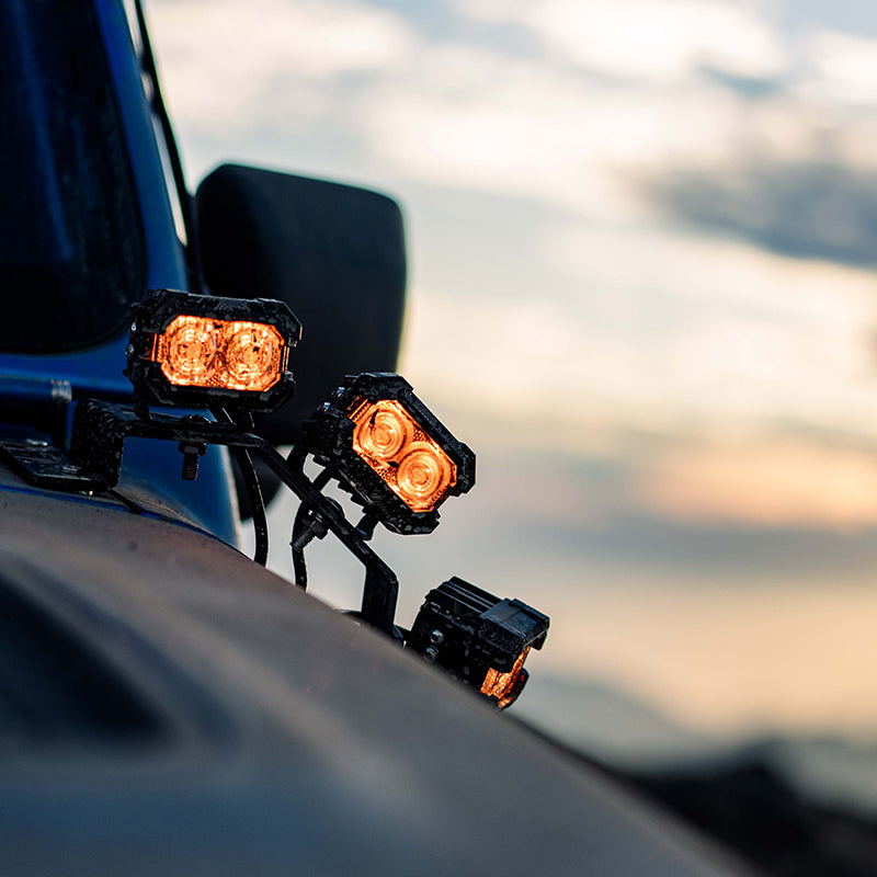 Suparee Recon 2 3" LED Pods with Amber DRL Spot and Wide Beam