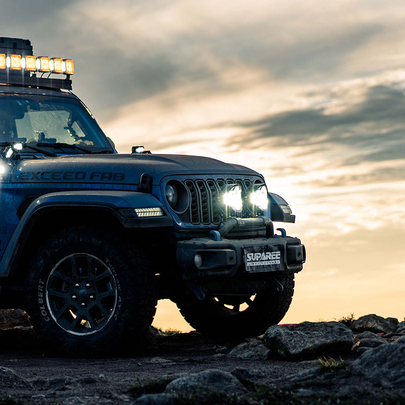 SUPAREE HELM 7'' LED Pod Lights, 13000LM Dual Beam with Amber DRL