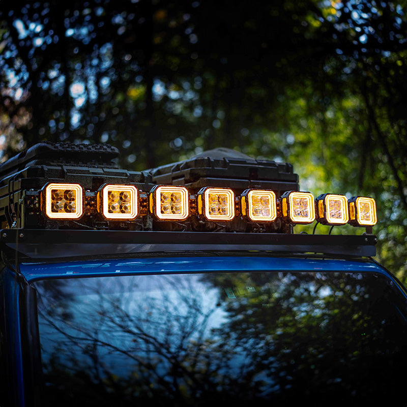 SUPAREE HYPER 5 inch Led Off-Road Lights | IP68/69K Waterproof, DRL & Stepped Halo Twin Kit