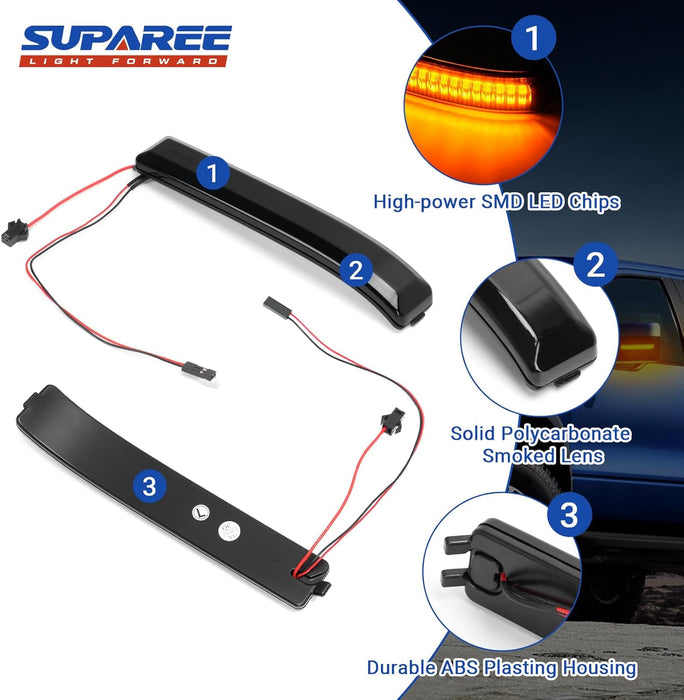 Suparee Ford Switchback LED Side Mirror Lights for 2009-2014 F150 & 2010-2014 Raptor