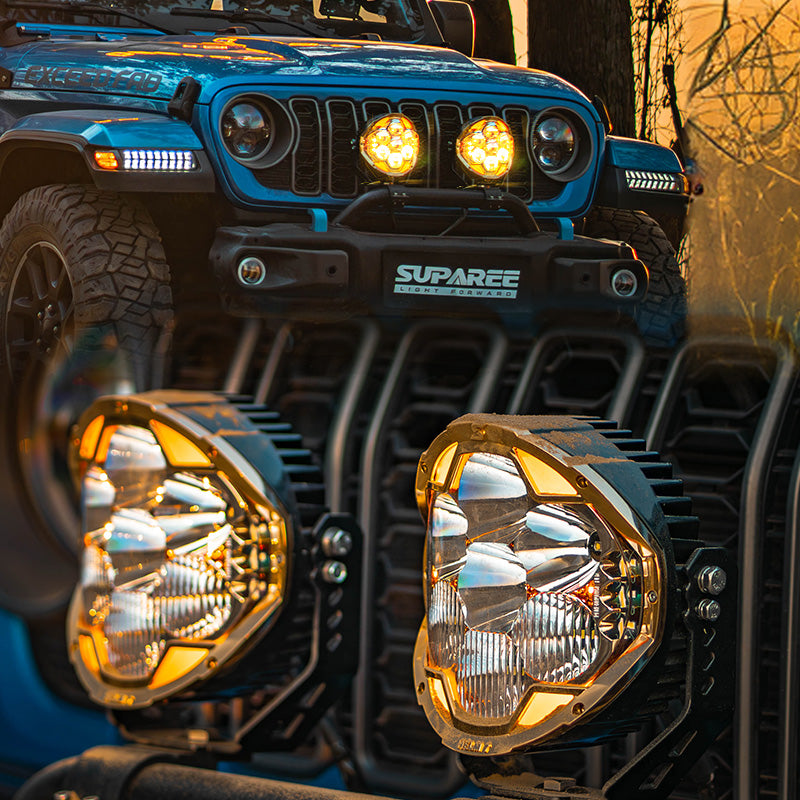 SUPAREE HELM 7'' LED Pod Lights, 13000LM Dual Beam with Amber DRL