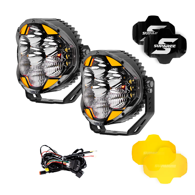 SUPAREE HELM 7'' LED Pod Lights, 13000LM Dual Beam with Amber DRL