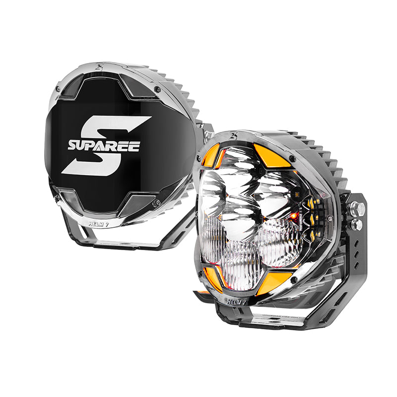 SUPAREE HELM 7'' LED Pod Lights, 13000LM Dual Beam with Amber DRL