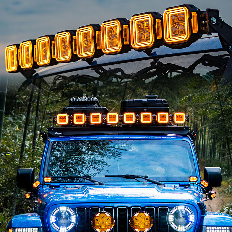 SUPAREE Hyper 5 inch IP68/IP69K, DRL & Stepped Halo Twin Kit Led Off-Road Lights