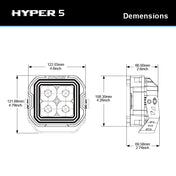 SUPAREE HYPER 5 inch Led Off-Road Lights | IP68/69K Waterproof, DRL & Stepped Halo Twin Kit