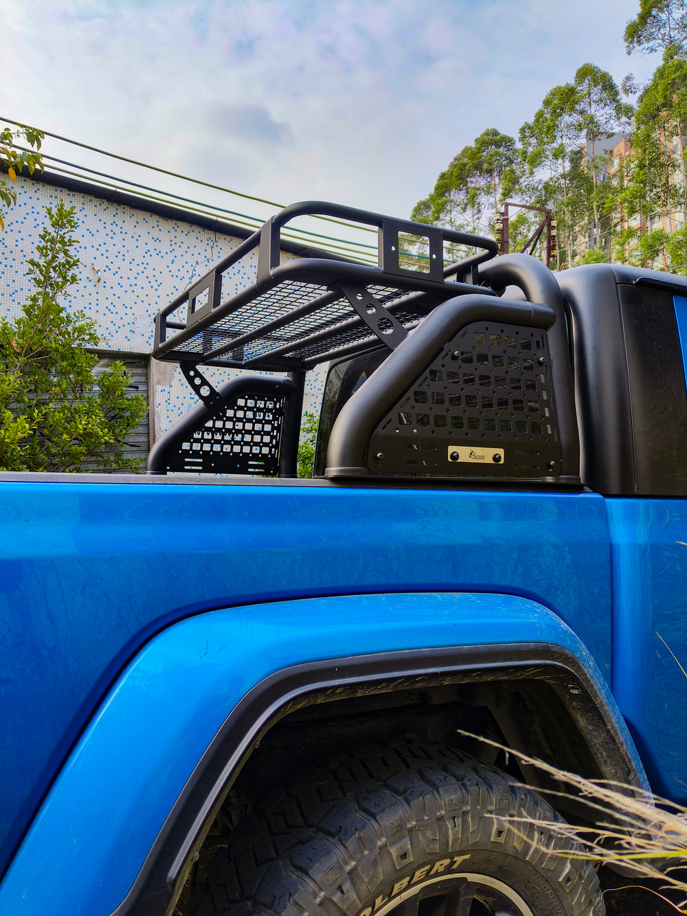 ExceedFab Roll Bar With Cargo Basket For 2020-2025 Jeep Gladiator JT
