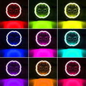 These Jeep Gladiator headlights are equipped with a high-power, colorful RGBW halo ring.