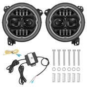 The package includes 2 high-performance 9" LED RGBW headlights and some wiring harness.