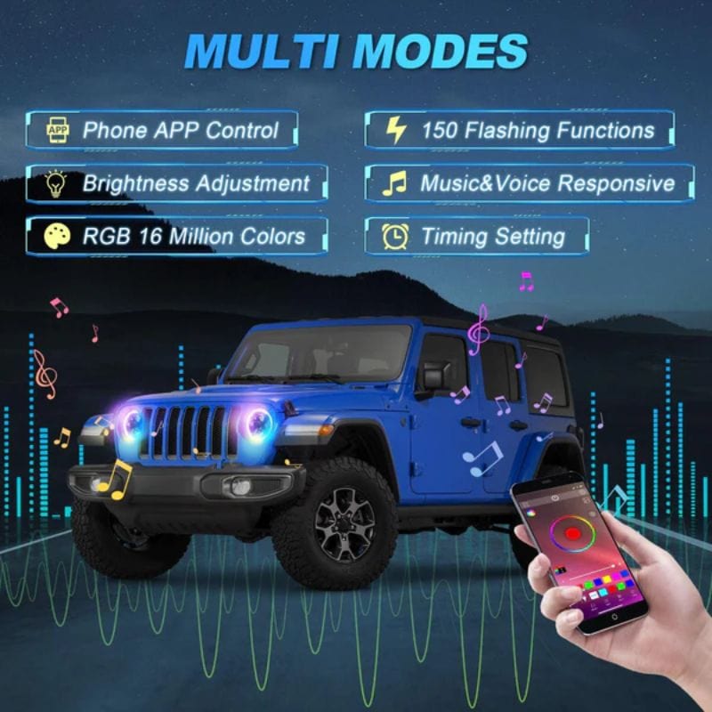 Jeep Halo Headlights multi modes