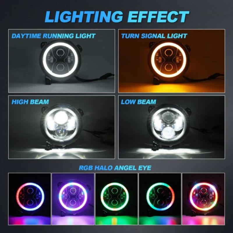 Jeep Halo Headlights Lighting effects 
