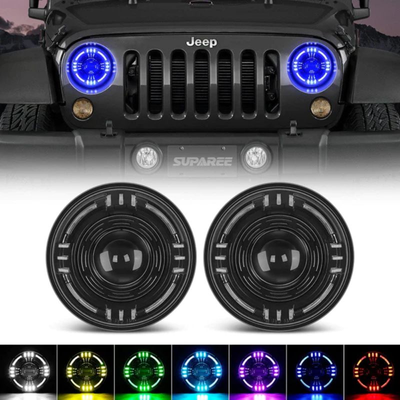 Jeep LED Headlights with RGB