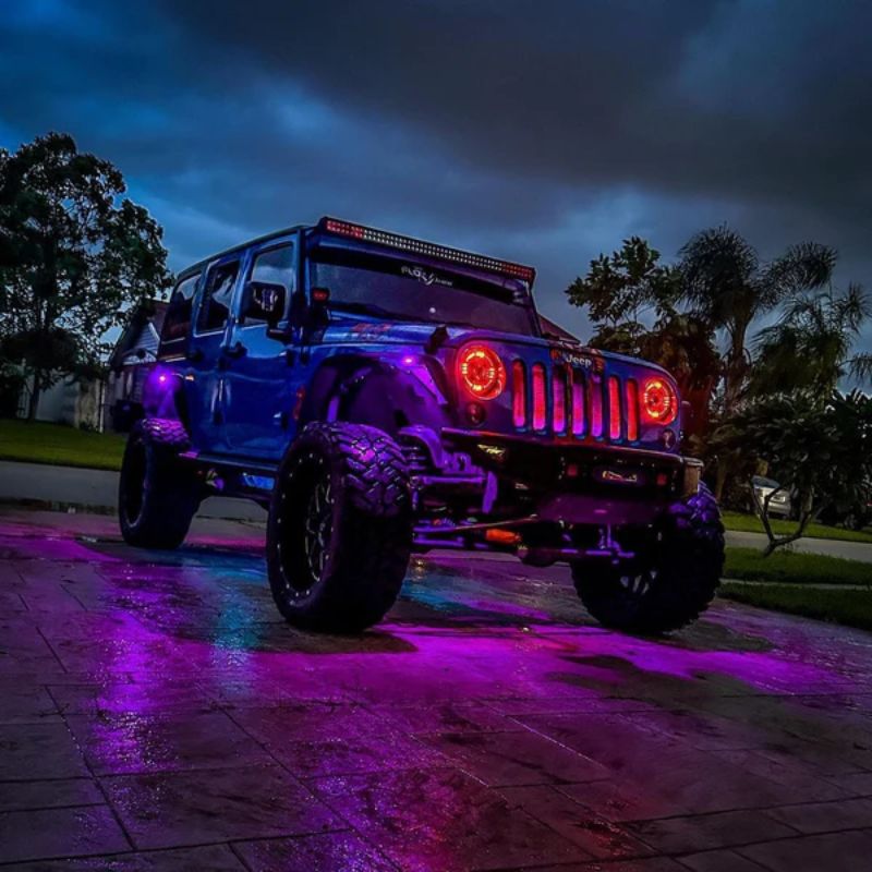 Jeep LED Headlights with RGB buyers show