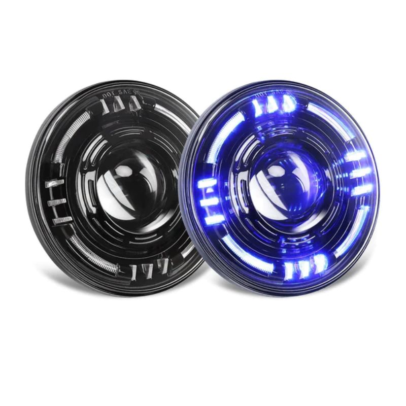 Jeep LED Headlights with RGB Halo details
