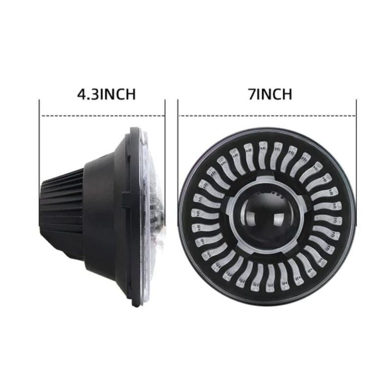 Sup-light 7" Round Halo LED Headlights & Tail Lights Combo For Jeep Wrangler JK 2007-2017 – 6500K, 8600 Lumens, DOT Certified
