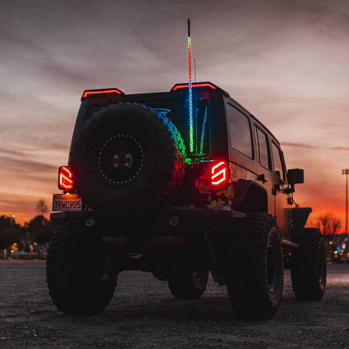 S-Shaped Jeep LED Tail Lights with Smoke Lens for Wrangler 2007-2018 JK JKU