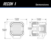 Suparee Recon 1 2" LED Pod Lights Spot Flood Beam With Amber DRL