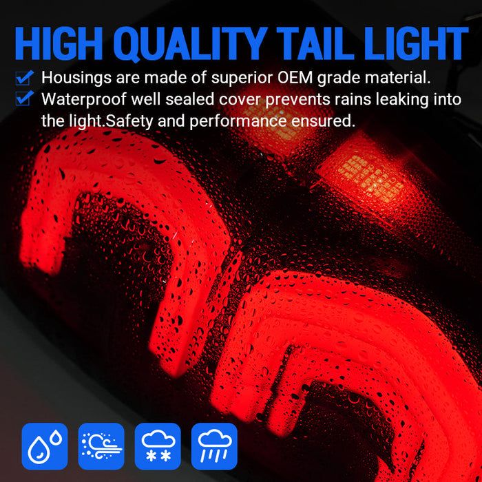 Suparee Double C-Shape LED Tail Lights for 2016-2023 Toyota Tacoma