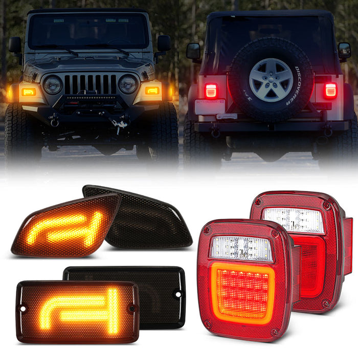 Suparee Jeep TJ Turn Signal Lights & LED Tail Lights for 1997-2006 Wrangler