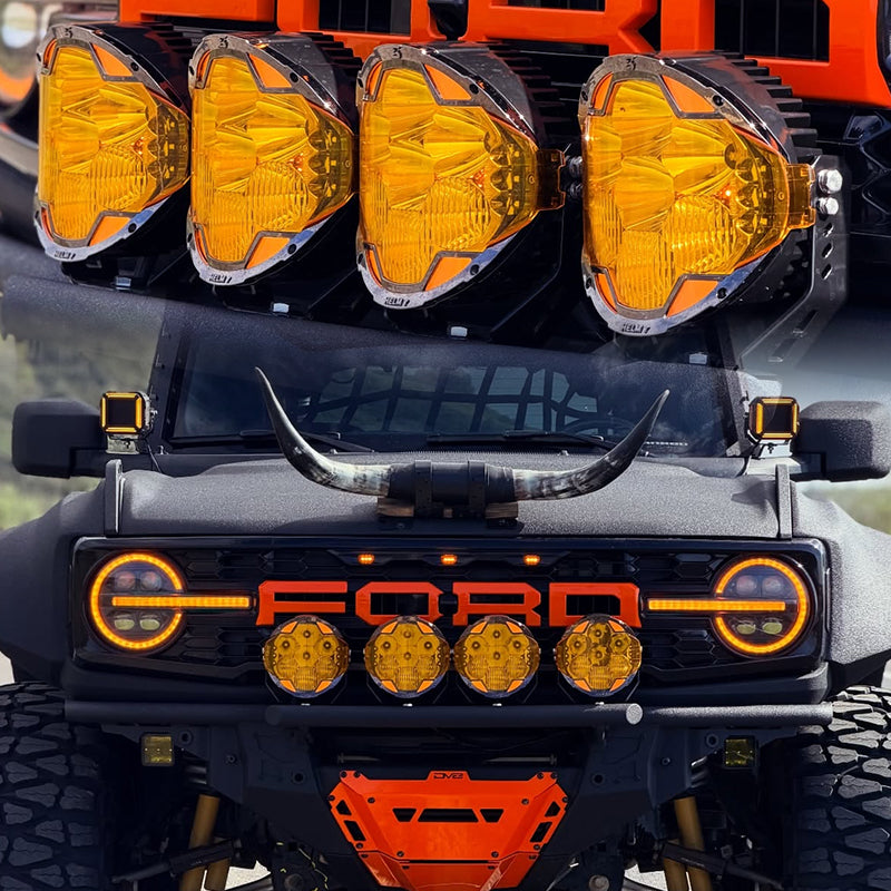 SUPAREE HELM 7'' LED Pod Lights, 13000LM Dual Beam with Amber DRL