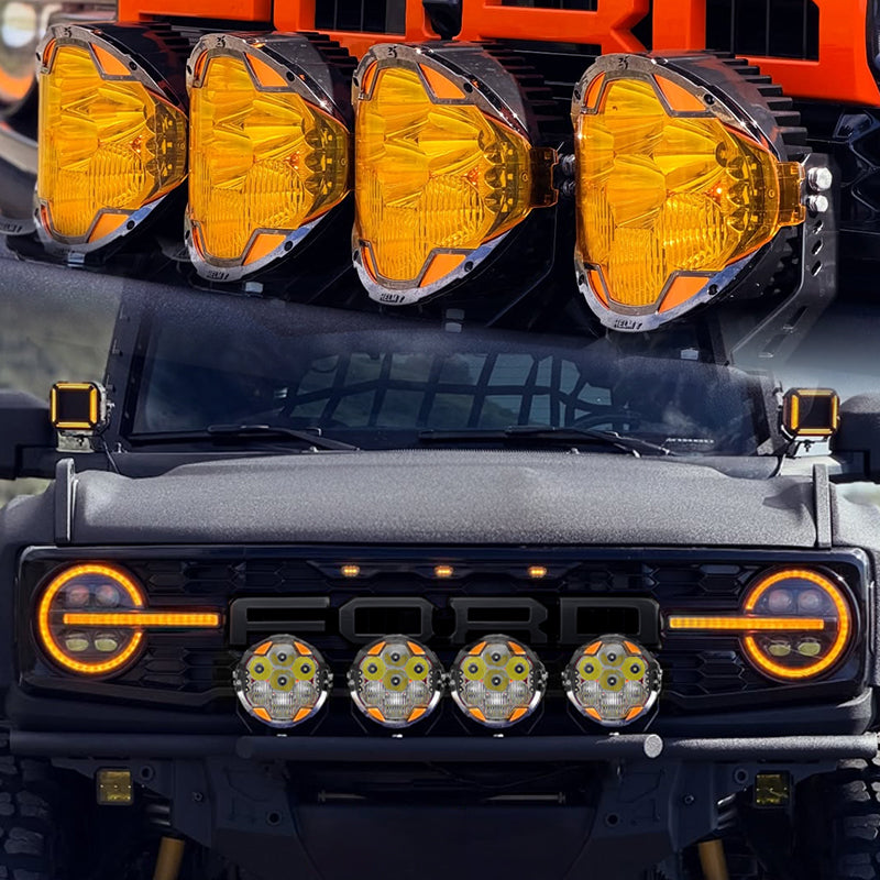 SUPAREE HELM 7'' LED Driving Lights, 13000LM Dual Beam with Amber DRL