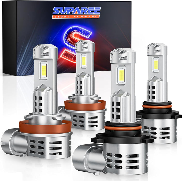 SUPAREE 9005/HB3 Hi-beam &  H11/H8 Lo-beam LED Headlight Bulbs for 2015-2020 F150