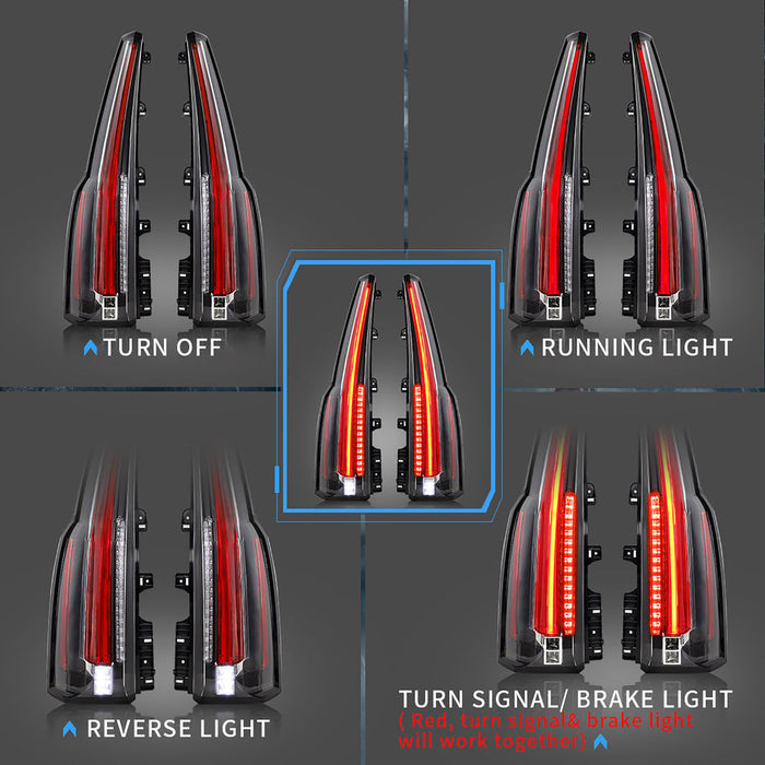 Full LED Tail Lights with Red Turn Signal For Chevrolet Suburban/Tahoe 2015-2020