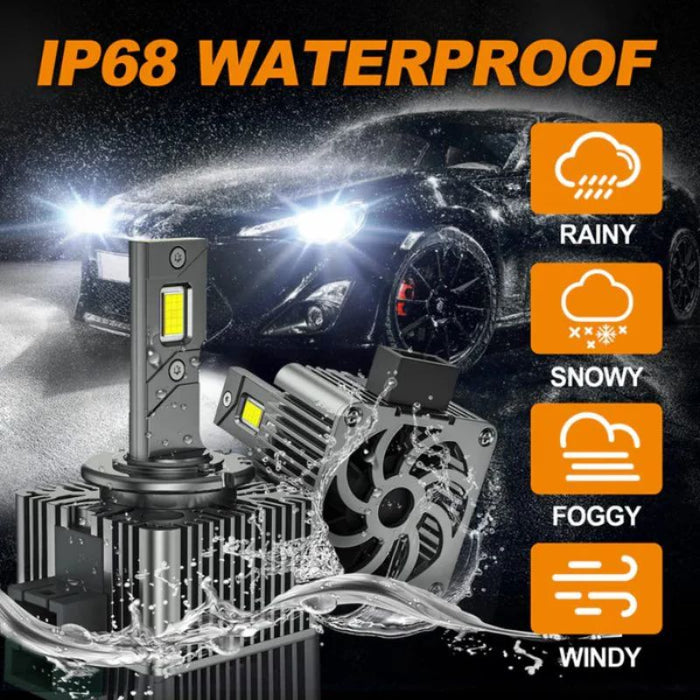 The d1s headlight bulb features an IP68 waterproof rating, ensuring durability and performance in all weather conditions.