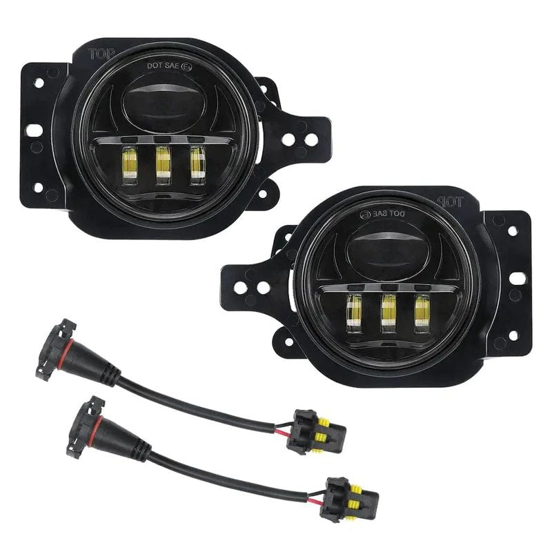  We offer a complete set, including one pair of fog lights for Jeep Wrangler and a wiring harness for convenient installation.