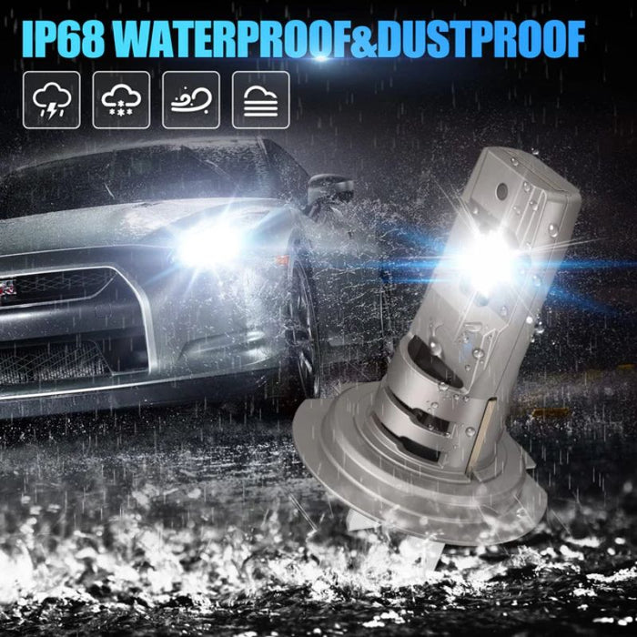 H7 LED bulb boasts an IP68 waterproof and dust-proof design.