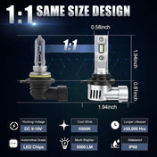 SUPAREE HIR2 9012 LED Bulbs with Diamond White 6500K for Headlights