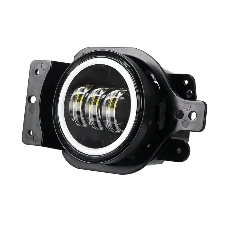 Jeep fog lights are constructed with a durable black diecast aluminum housing to enhance water resistance and durability.