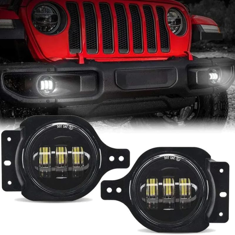 Jeep Gladiator fog lights are ideal for 2018+ Wrangler JL Gladiator JT Sport/Sport S, not compatible with OE plastic bumper.