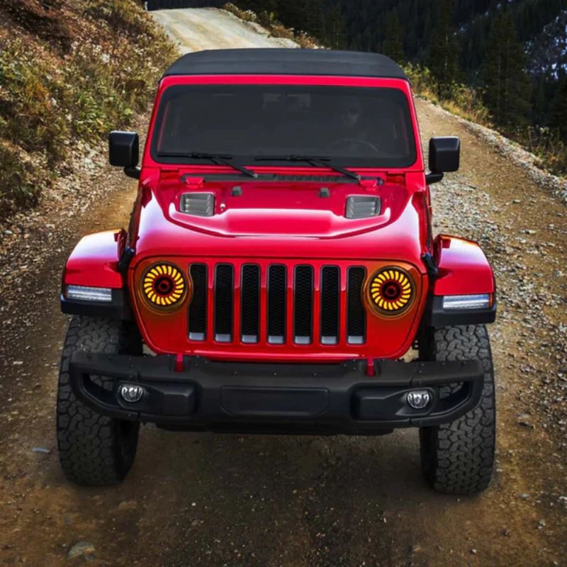 The Jeep Gladiator LED Headlights feature projector LEDs, upgrading your entire headlight system for better performance and a unique appearance