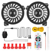 We offer a package including 2 Multi-Function 9" LED RGBW Headlights, an APP Control Box, 1 Remote Control, and some wiring harness.