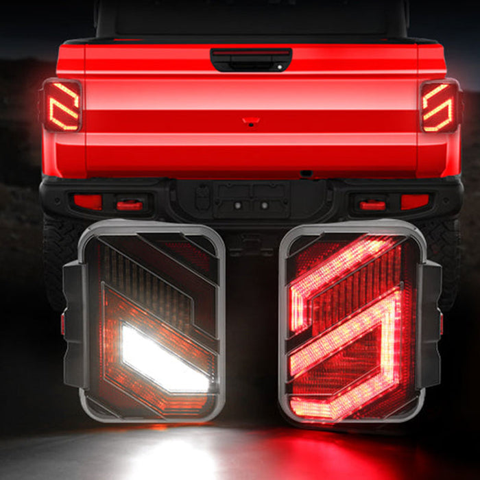 Suparee Jeep Gladiator LED Tail Lights with S-Shaped for 2020+ JT