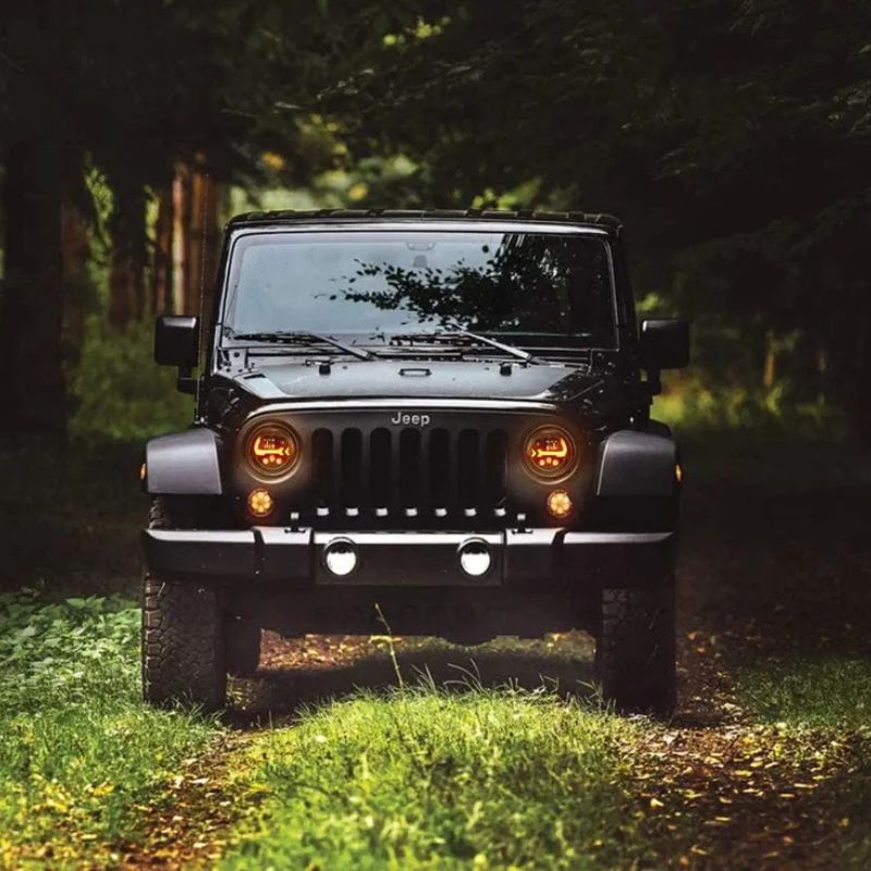 These Jeep JK LED headlights perfectly upgrade your model while illuminating your path.