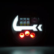 This Jeep JK LED headlights' daytime running light enhances safety during nighttime drives.