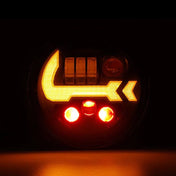 This Jeep JK LED headlights feature an amber turn signal for driving safely in foggy or rainy weather.