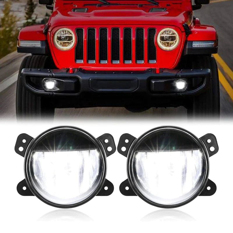 Jeep JL fog lights deliver a brilliant luminous output, mimicking daylight color temperature, significantly enhancing light projection distance, and improving overall visibility.