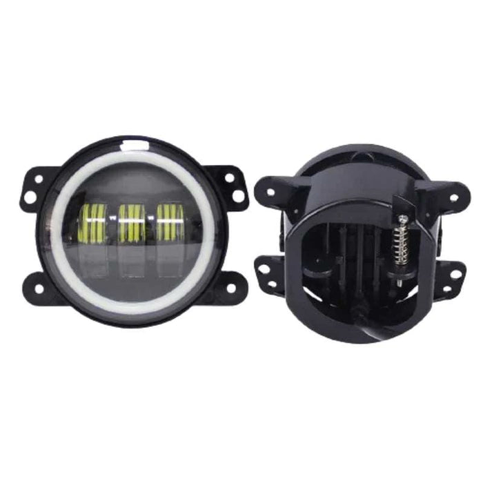 The Jeep Wrangler fog lights are 4 inches, with a set of 2 for both the driver and passenger sides.