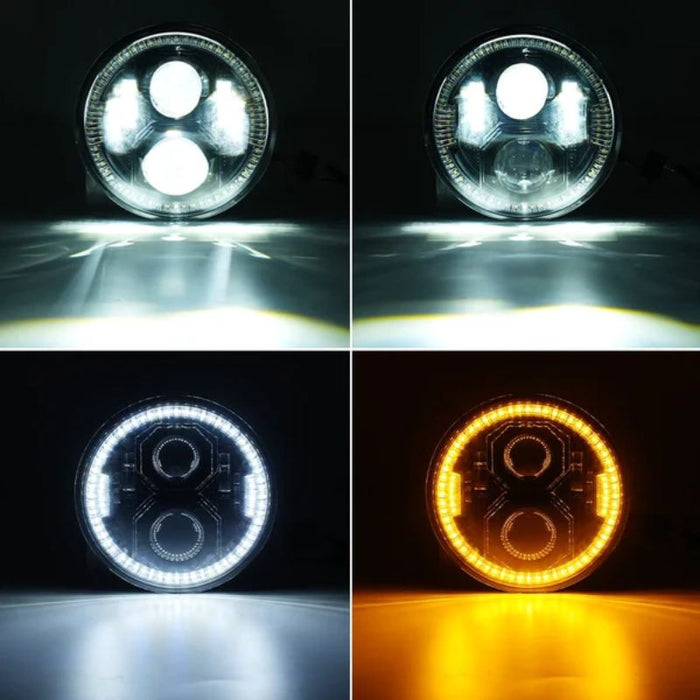 jeep wrangler led headlights with 4 lighting patterns.