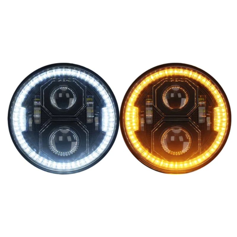 We offer a complete set of one pair Jeep Wrangler LED headlights.